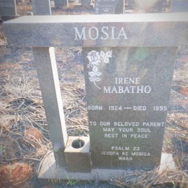 MOSIA Irene Mabatho 1924-1995