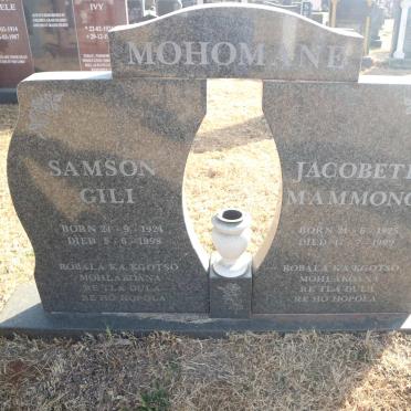 MOHOMANE Samson Gili 1924-1998 &amp; Jacobeth Mammono 1925-1999