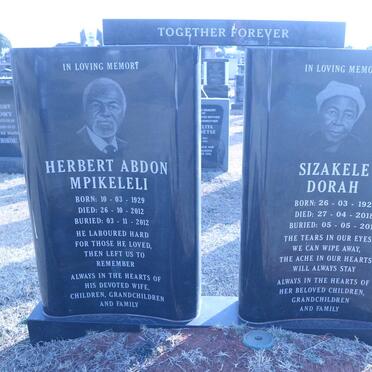 MPIKELELI Herbert Abdon 1929-2012 &amp; Sizakele Dorah 1928-2018