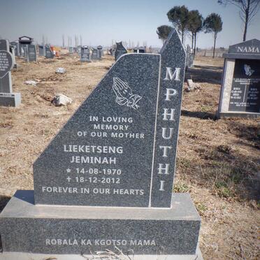 MPHUTHI Lieketseng Jeminah 1970-2012