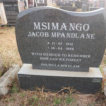 MSIMANGO Jacob Mpandlane 1941-1999