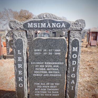 MSIMANGA Lereko Modigai 1969-1996