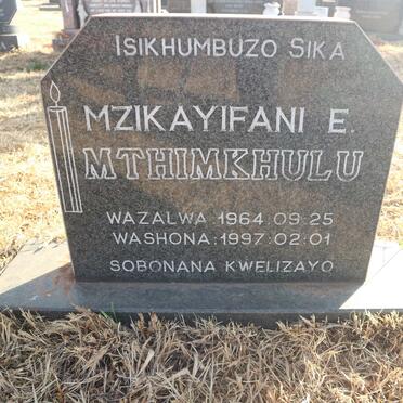MTHIMKHULU Mzikayifani E. 1964-1997