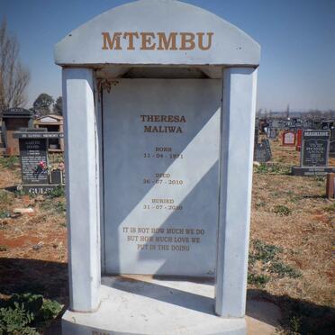 MTEMBU Theresa Maliwa 1971-2010