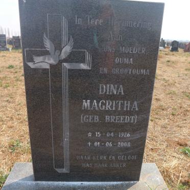 MULLER Dina Magritha nee BREEDT 1926-2008