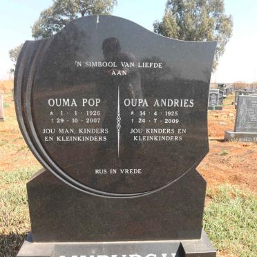 MYBURGH Andries 1925-2009 &amp; Pop 1926-2007