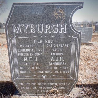 MYBURGH A.J.H. 1917-1999 &amp; M.E.J. 1922-1993