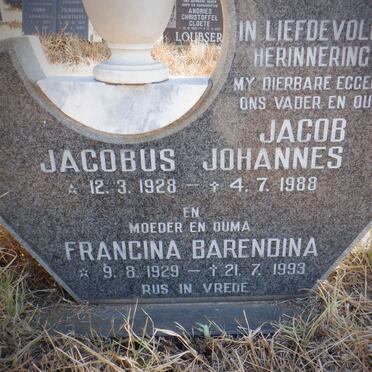 MYERS Jacobus Johannes 1928-1988 &amp; Francina Barendina 1929-1993 :: MYERS Wessel Christiaan 1955-1988