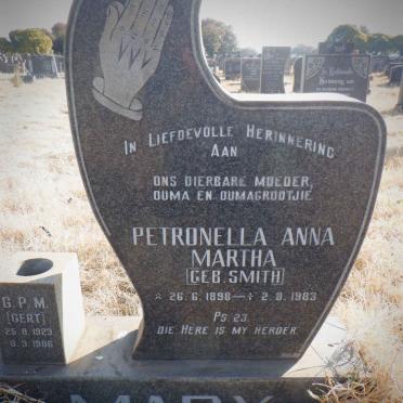 MARX Petronella Anna Martha nee SMITH 1898-1983 :: MARX G.P.M. 1923-1986