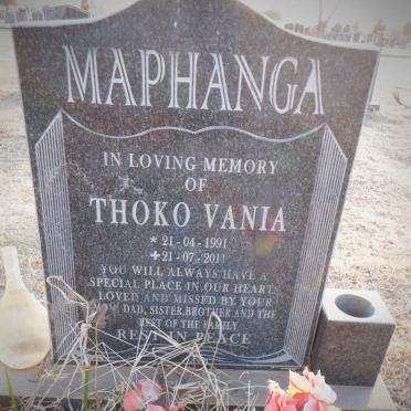 MAPHANGA Thoko Vania 1991-2011