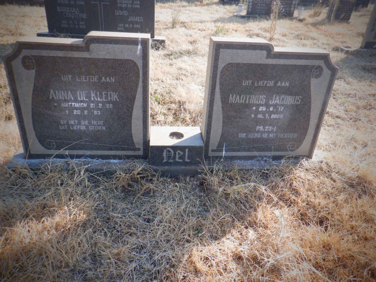 NEL Martinus Jacobus 1917-2008 &amp; Anna de Klerk HATTINGH 1922-1983