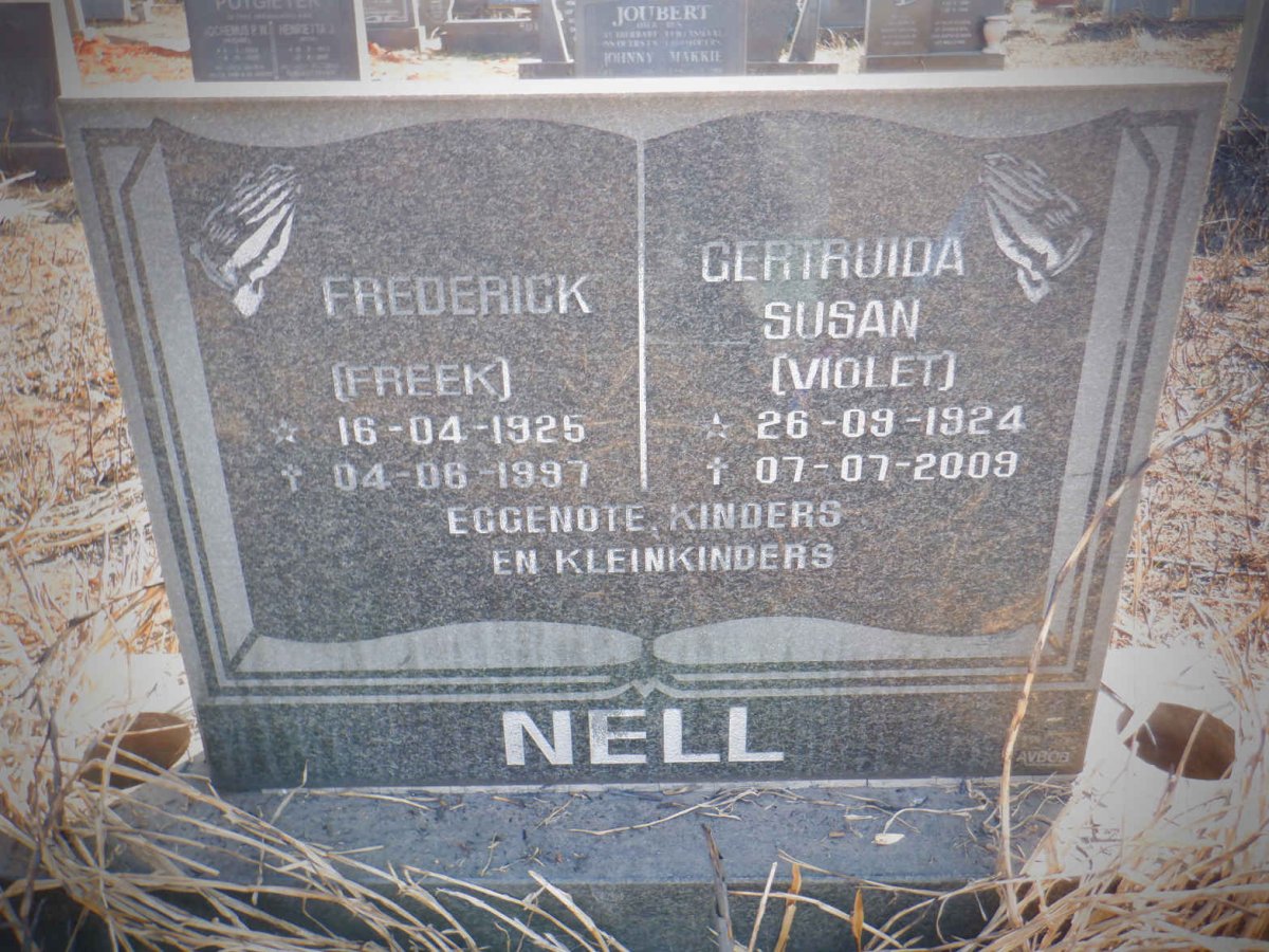 NELL Frederick 1925-1997 &amp; Gertruida Susan 1924-2009