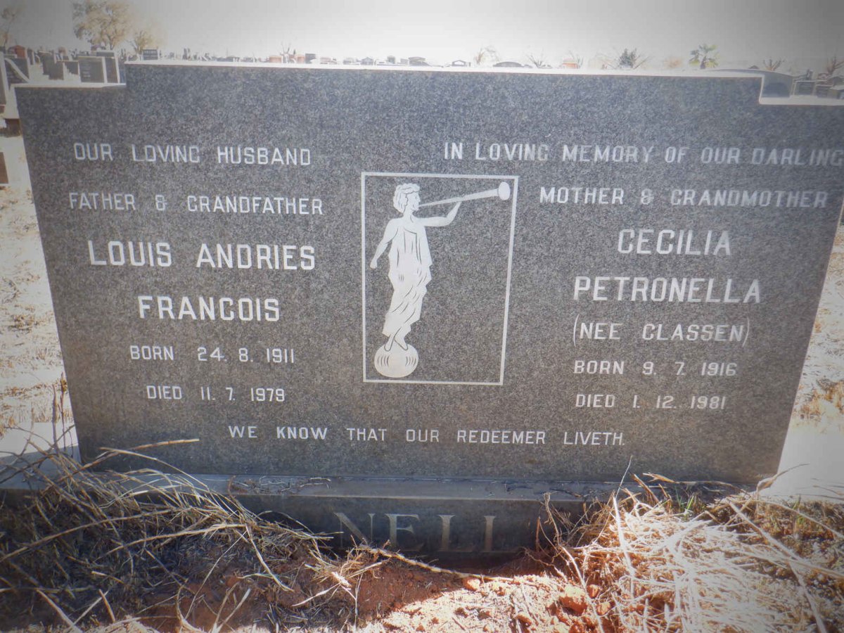 NELL Louis Andries Francois 1911-1979 &amp; Cecilia Petronella CLASSEN 1916-1981