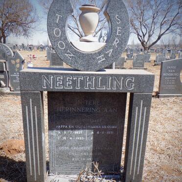 NEETHLING Toon 1927-1993 &amp; Serah 1931-