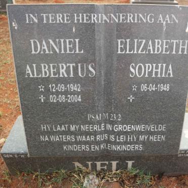 NELL Daniel Albertus 1942-2004 &amp; Elizabeth Sophia 1948-
