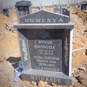 NGWENYA  Annah Sibongile, MTIMANDE 1953-2020