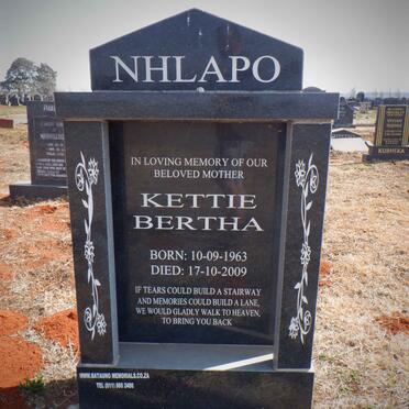 NHLAPO Kettie Bertha 1963-2009