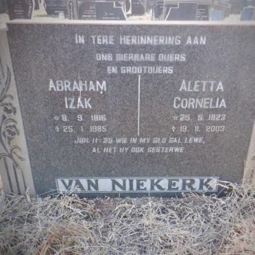 NIEKERK Abraham Izak, van 1916-1985 &amp; Aletta Cornelia 1923-2003