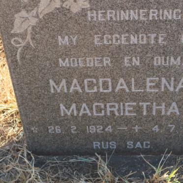 NIEMANN Magdalena Magrietha 1924-1979