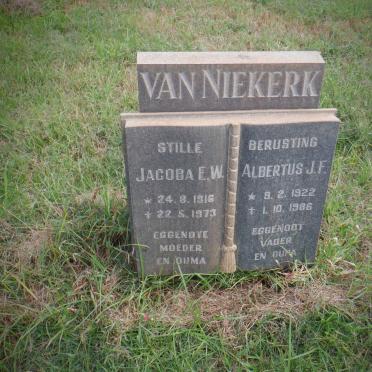 NIEKERK Albertus J.F., van 1922-1986 &amp; Jacoba E.W. 1916-1973