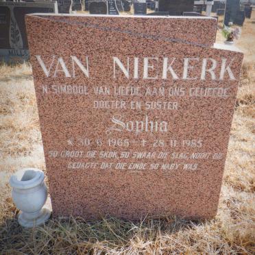 NIEKERK Sophia, van 1965-1985