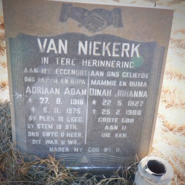 NIEKERK Adriaan Adam, van 1918-1975 &amp; Dinah Johanna 1927-1988