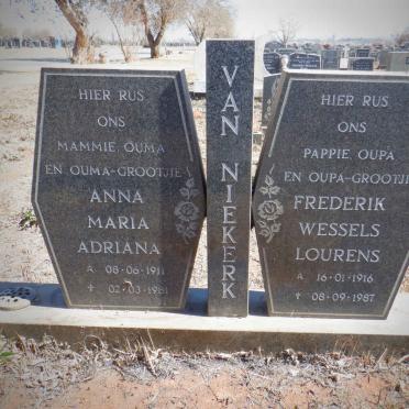 NIEKERK Frederik Wessels Lourens, van 1916-1987 &amp; Anna Maria Adriana 1911-1981