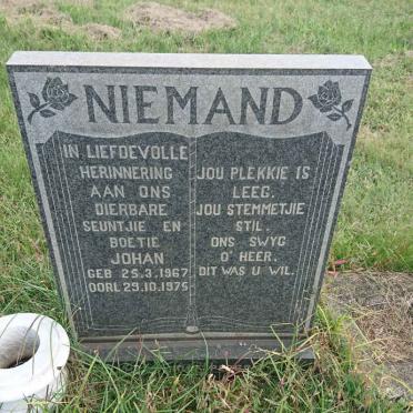 NIEMAND Johan 1967-1975 