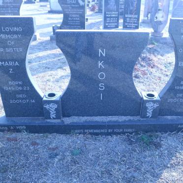 NKOSI Elizabeth N. 1918-2001 :: NKOSI Maria Z. 1945-2001