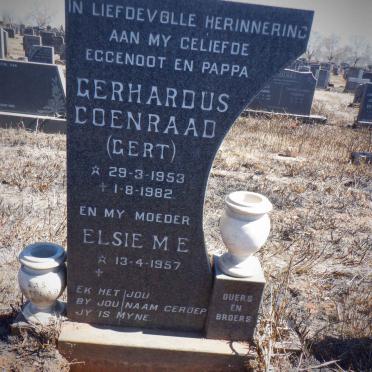 NORTJE Gerhardus Coenraad 1953-1982 &amp; Elsie M.E. 1957-