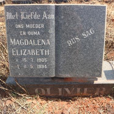 OLIVIER Magdalena Elizabeth 1905-1994
