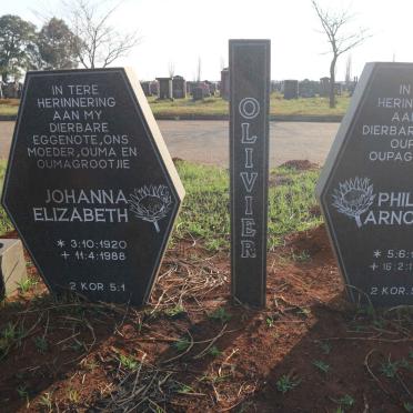 OLIVIER Philippus Arnoldus 1919-1994 &amp; Johanna Elizabeth 1920-1988