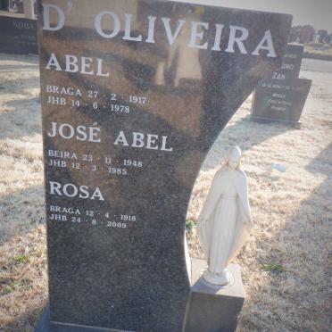 OLIVEIRA Abel, d' 1917-1978 &amp; Rosa 1918-2009 :: D'OLIVEIRA José Abel 1948-1985