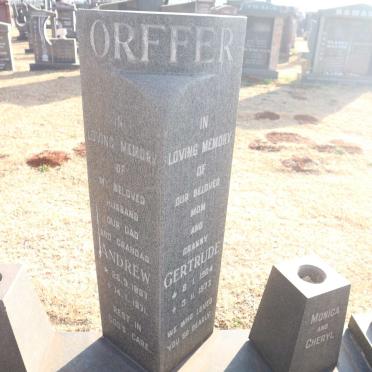 ORFFER Andrew 1897-1971 &amp; Gertrude 1904-1977