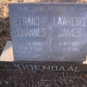 ODENDAAL Frans Johannes 1958-1985 :: ODENDAAL Lawrence James 1965-1985