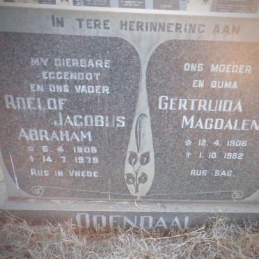 ODENDAAL Roelof Jacobus Abraham 1905-1979 &amp; Gertruida Magdalena 1906-1982
