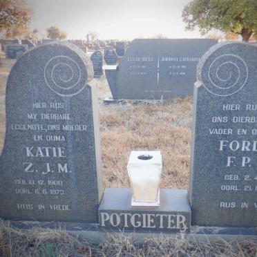 POTGIETER Ford F.P. 1890-1974 &amp; Katie Z.J.M. 1900-1973