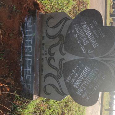 POTGIETER Zacharias Andreas J. 1913- &amp; Magdalena Susanna 1917-1988