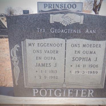POTGIETER James J. 1913-1982 &amp; Sophia J. 1906-1989