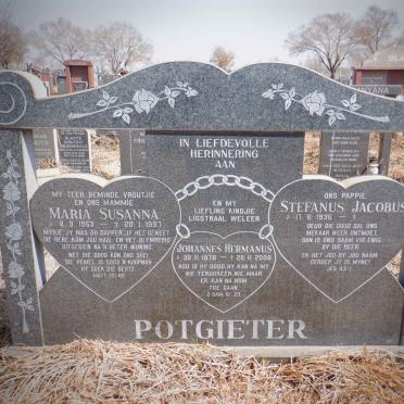 POTGIETER Stefanus Jacobus 1935- &amp; Maria Susanna 1953-1997 :: POTGIETER Johannes Hermanus 1976-2000