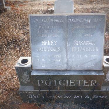 POTGIETER Henry Johannes 1935-2002 &amp; Susanna Elizabeth 1937-