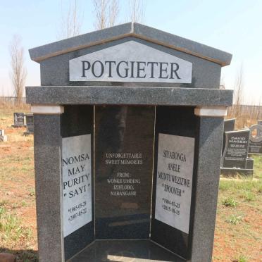POTGIETER Anele Muntuwezizwe 1984-2015 &amp; Nomsa May Purity 1965-2007