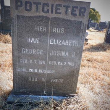 POTGIETER Jan George 1911-1979 &amp; Elizabeth Josina J. 1913-