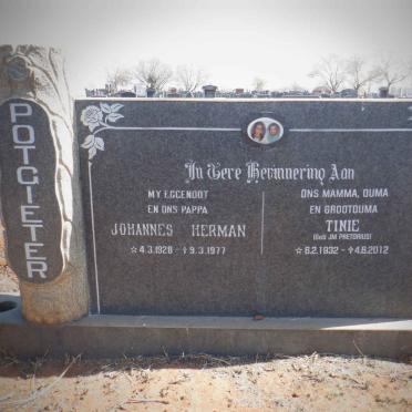 POTGIETER Johannes Hermanus 1928-1977 &amp; J.M. PRETORIUS 1932-2012