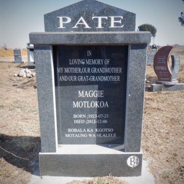 PATE Maggie Motlokoa 1923-2012