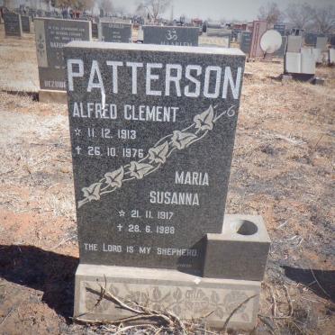 PATTERSON Alfred Clement 1913-1976 &amp; Maria Susanna 1917-1988