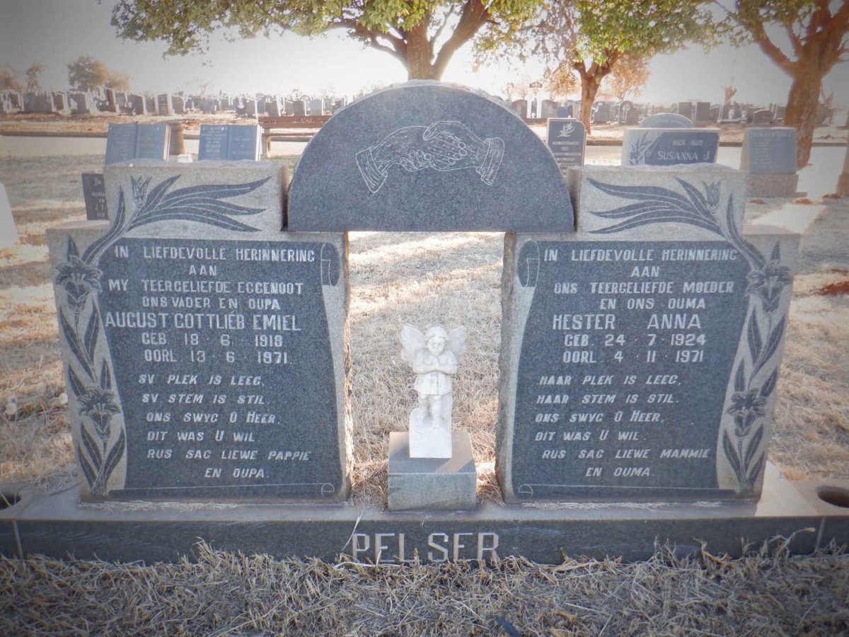 PELSER August Gottlieb Emiel 1918-1971 &amp; Hester Anna 1924-1971
