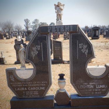 PETENI Leighton Lunika 1913-2000 &amp; Laura Caroline 1921-1996