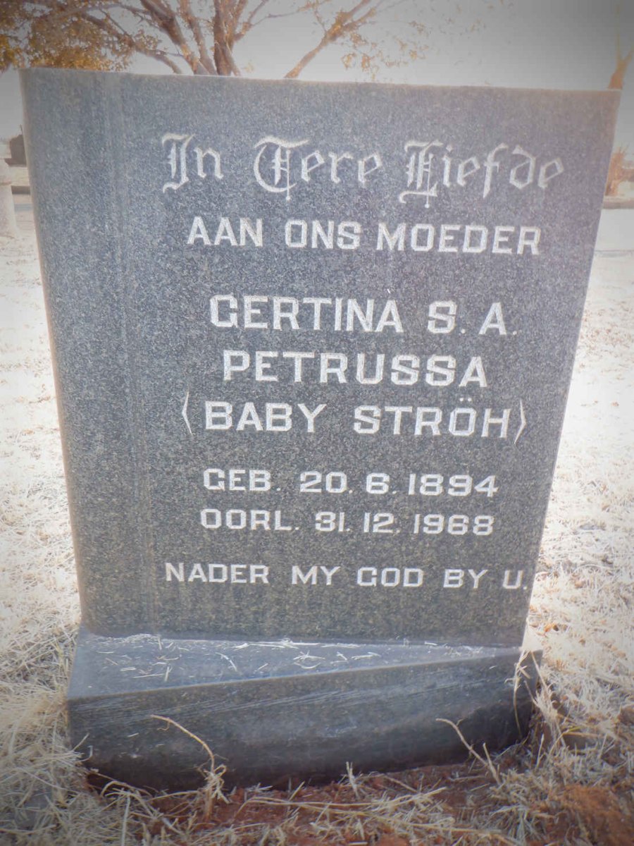 PETRUSSA Gertina S.A. nee STRÖH 1894-1968