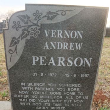 PEARSON Vernon Andrew 1972-1997 
